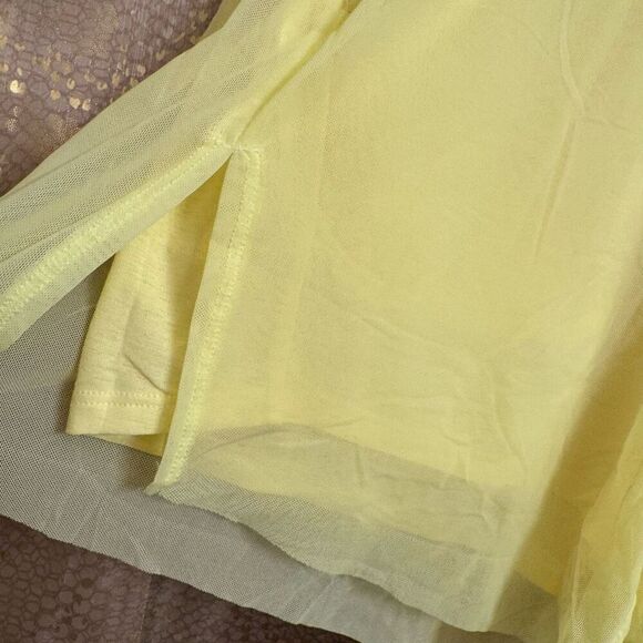 Free People Movement Double Vision Yellow Mesh Athletic Long Shorts Small NWOT - Picture 3 of 8